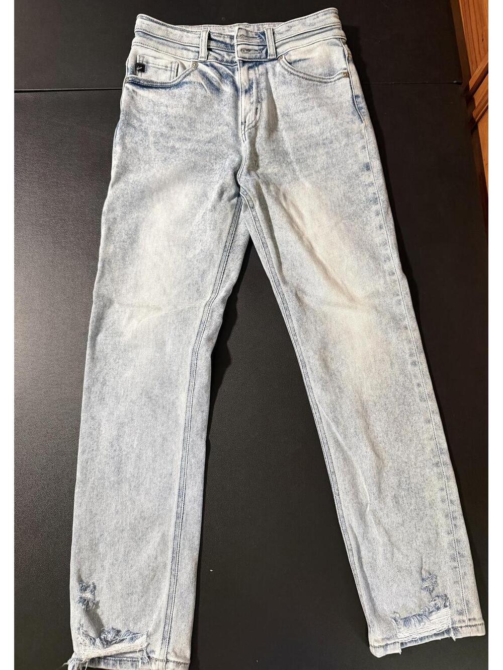 KanCan Light Acid Wash Distressed Hem Skinny Jeans Size 5/26